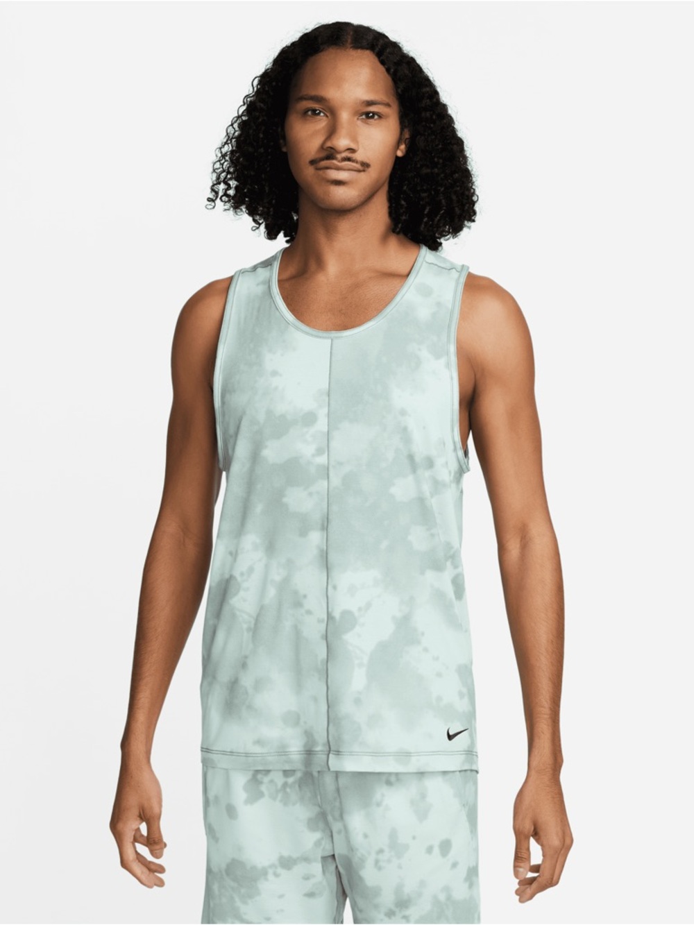 Nike Mens Yoga Dri Fit All Over Print Tank Top Green Size Small